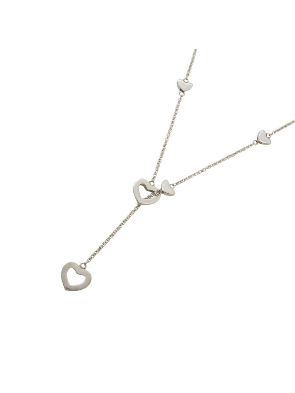 Tiffany & Co Necklace Heart Link Lariat 925 Sterling Silver